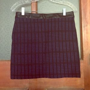 Blue and black tweedy miniskirt
